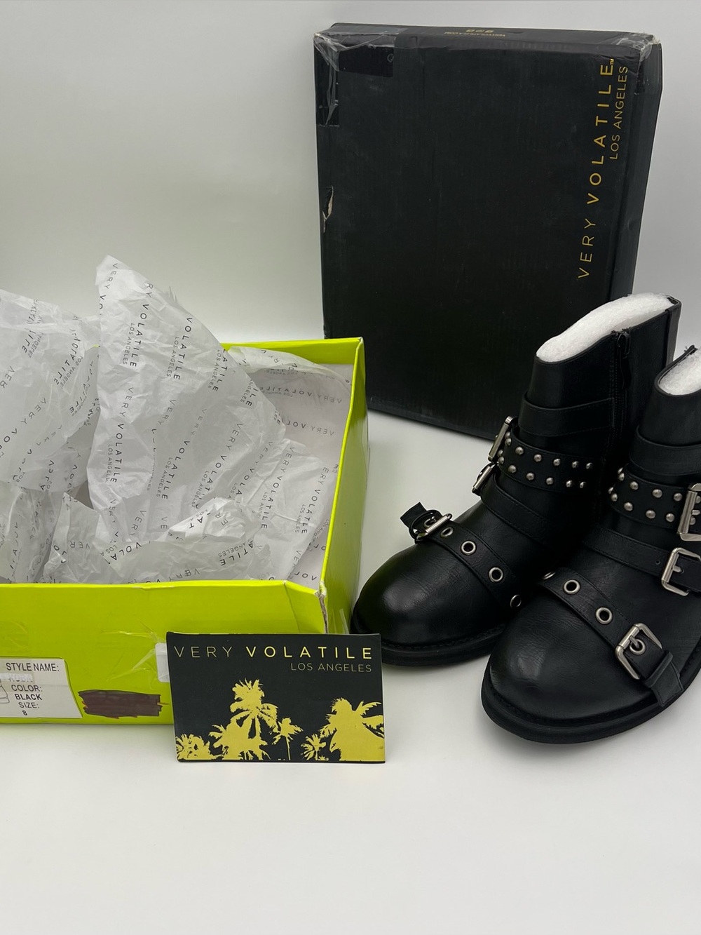 NIB Very Volatile Black Ankle Boots Size 8